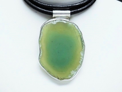 Zdjęcie Zielona wyspa-naszyjnik srebrny z agatem.