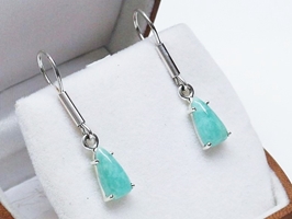 Kolczyki srebrne z amazonitami