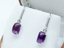 Kolczyki srebrne z ametystami
